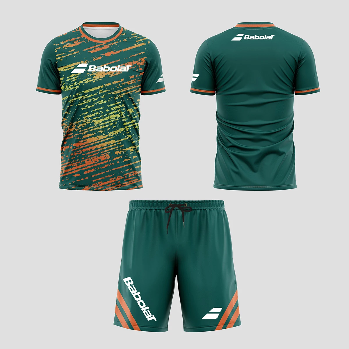 Conjunto de t-shirts e shorts esportivos masculinos, secagem rápida, manga curta, cordão, solto, verão, 2 peças