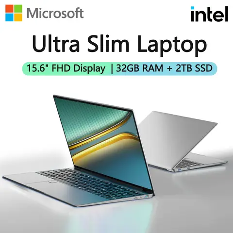 Nuevo ordenador portátil de 15,6 pulgadas Intel 6500Y 32GB RAM 2TB SSD Windows 11 5000mAh teclado retroiluminado huella digital Oficina Gaming Notebook PC