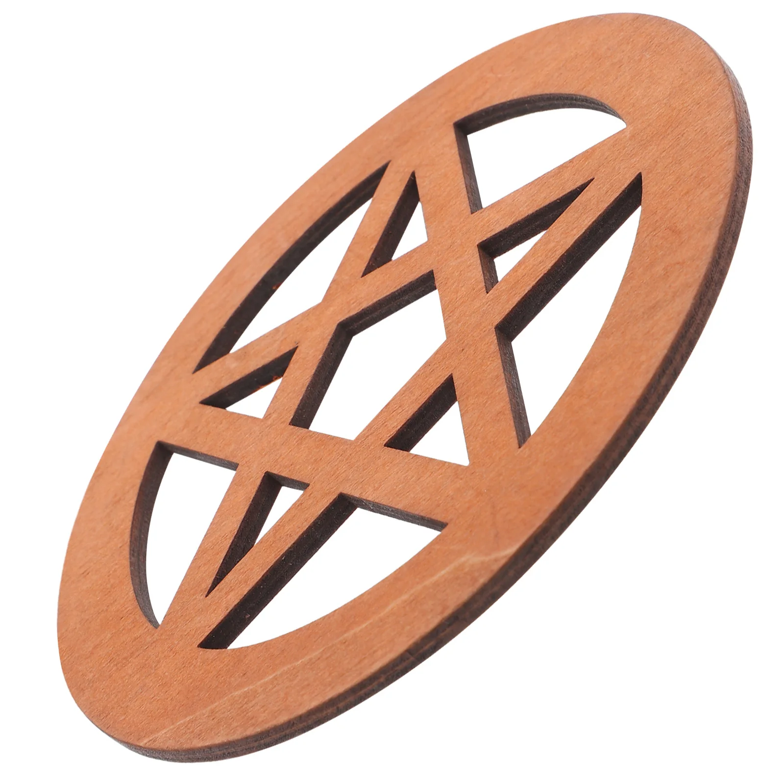 

Hand Carved Pentagram Wood Altar Ornament Sacred Geometry Decorative Tile For Ritual Ceremonies Enhancing Focus Atmosphere