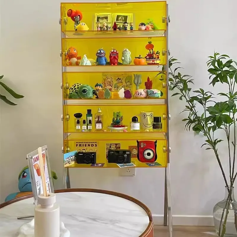

Acrylic Shelf Blind Box Ornament Storage Rack Dopamine Figure Living Room Display Cabinet Bookcase Light Luxury