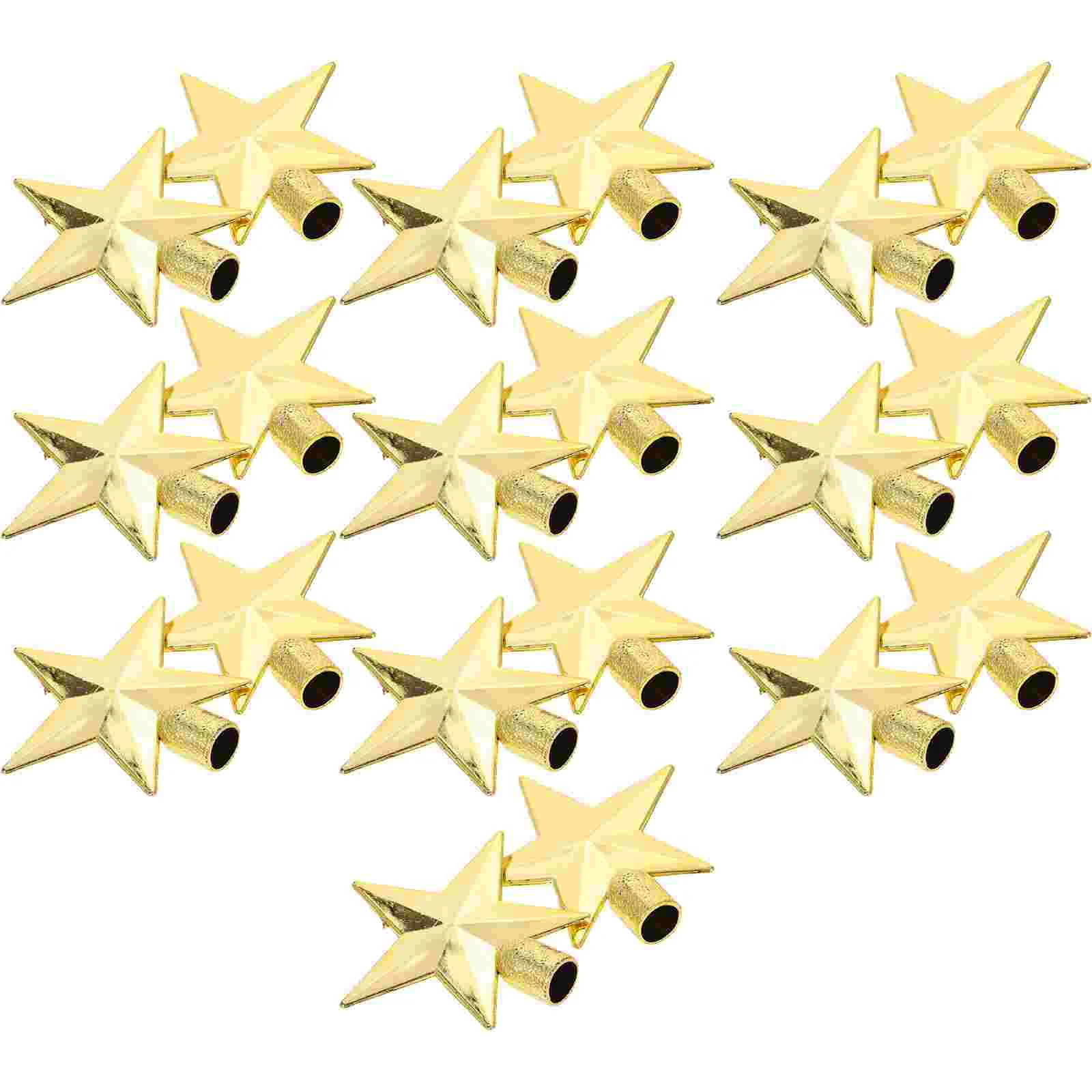 

20 Pcs Mini Christmas Tree Top Star Xmas Topper Vintage Home Decor Decoration Outdoor Artificial Ornament Plastic Father Rustic