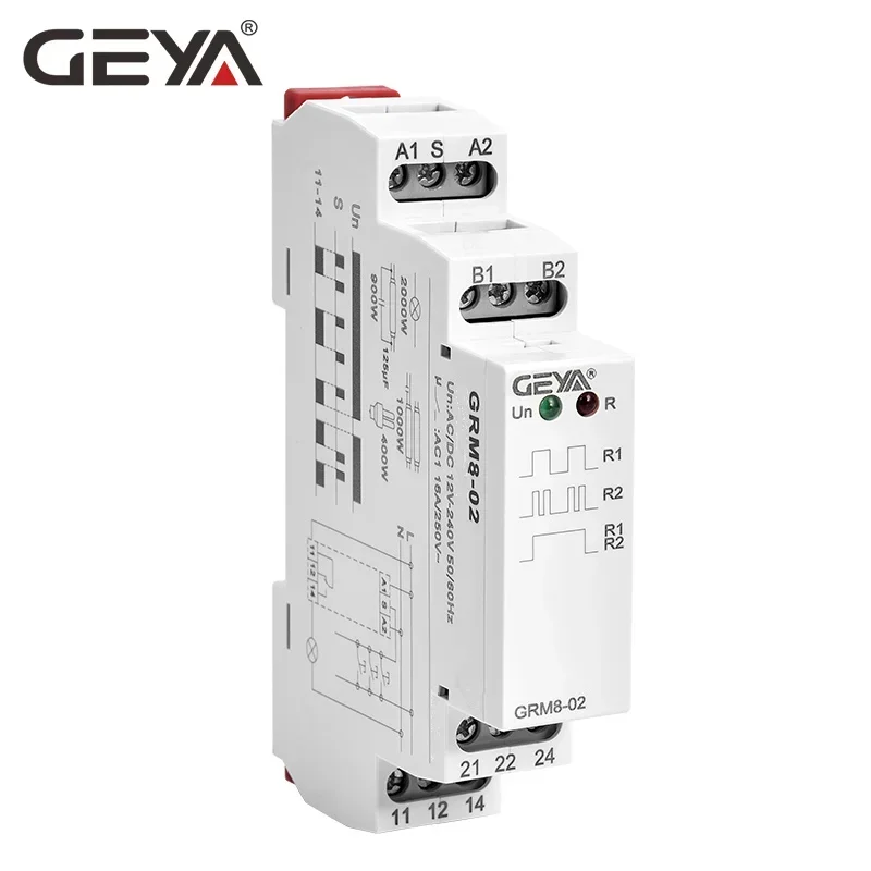 GEYA Din Rail Latching Relay 220V Impulse Relay DC12V 24V 16A Electronic Relay 220V with CE CB