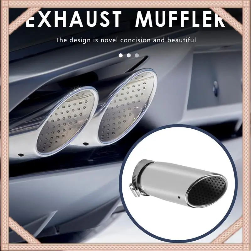 2 uds para Mercedes Benz C180 silenciador de escape de coche punta tubo de acero inoxidable cromado modificado accesorios de revestimiento de garganta trasera de coche