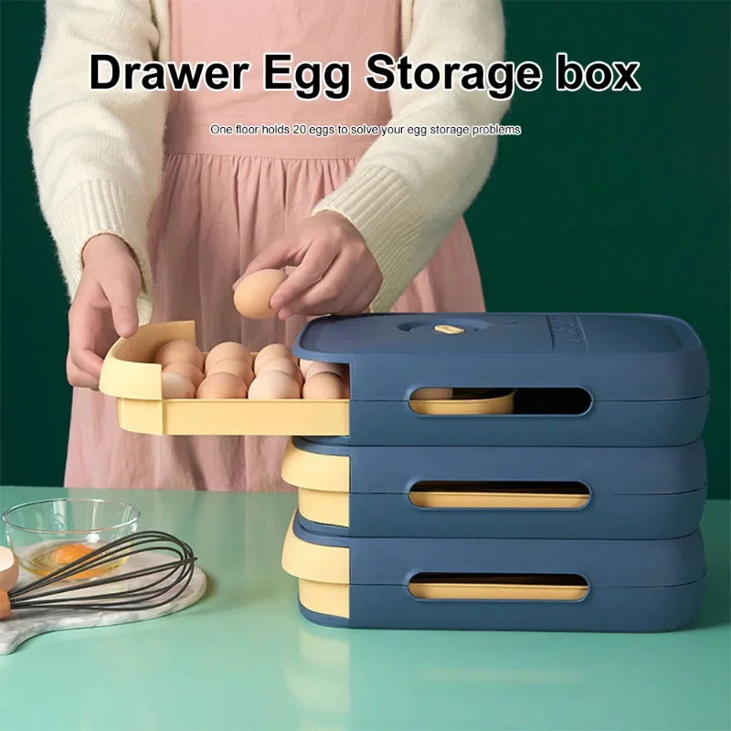 Kitchen egg storage box refrigerator crisper storage container camping picnic barbecue shockproof egg rack box organization