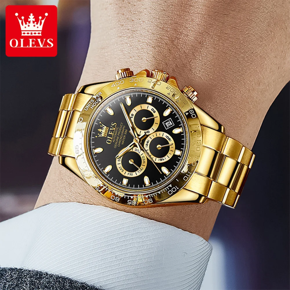 OLEVS 6638 Mann Automatische Uhr Luxus Original Mechanische Uhr Für Männer Edelstahl Wasserdicht Woche Datum Top Marke Uhren