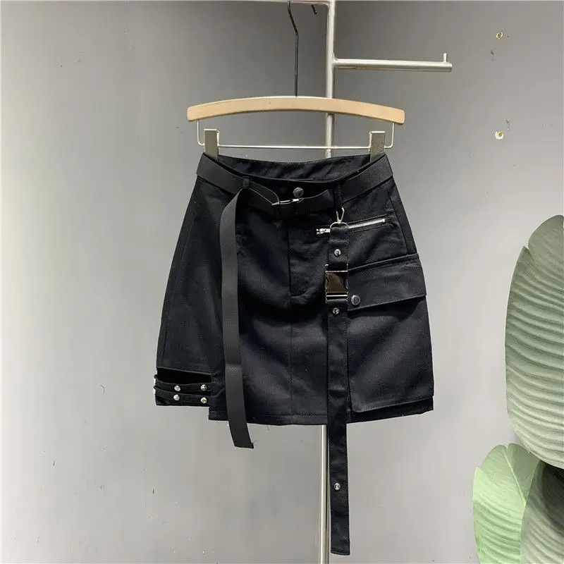 Saia assimétrica linha A, calça cargo, shorts de cintura alta, combina tudo, primavera, verão, design original, spice, meninas, novo, 2023