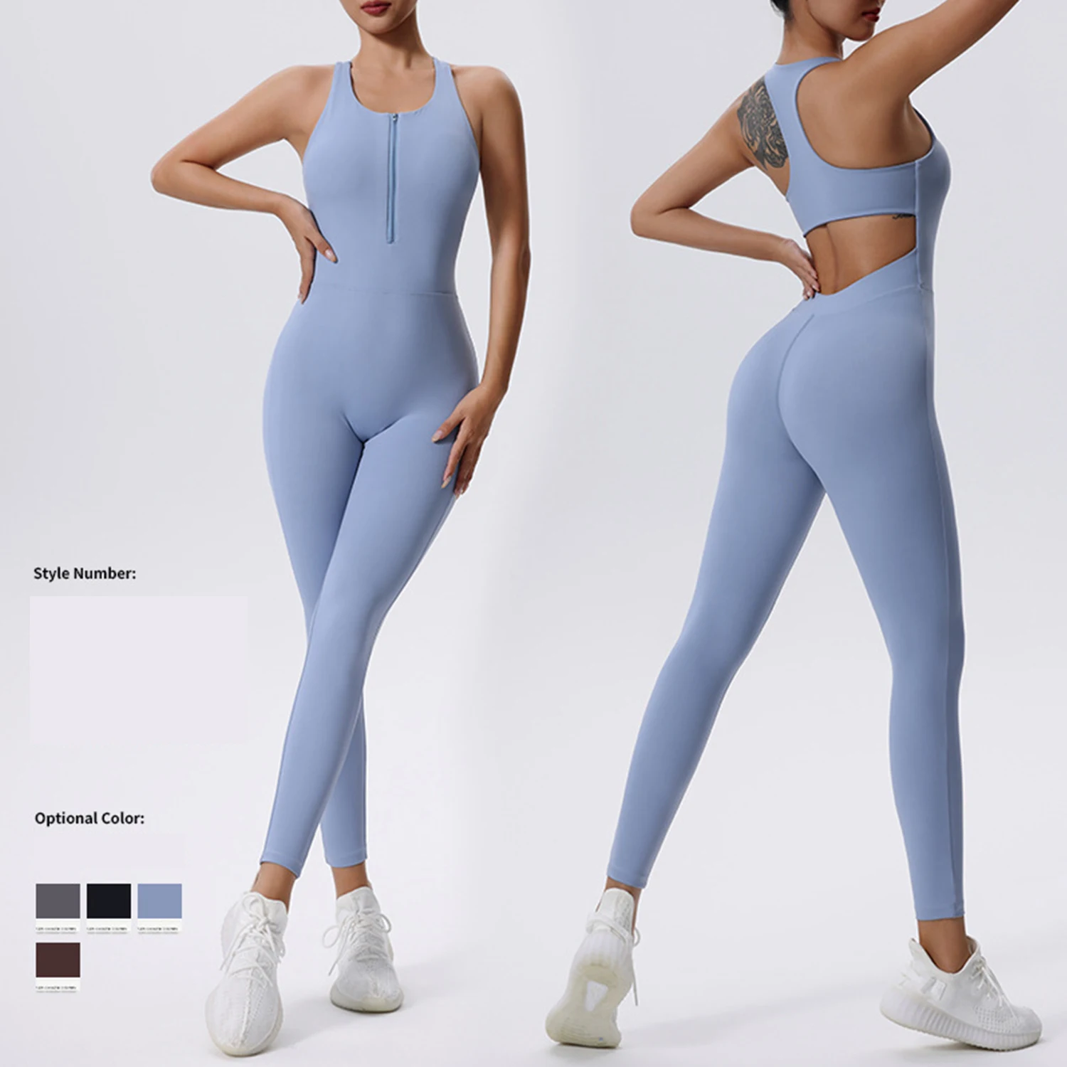 

Backless Sexy Jumpsuit Yoga Set Women Workout Clothing Gym Fitness Sporty Tracksuit Activewear One Piece Sets Sportwear Outfit
