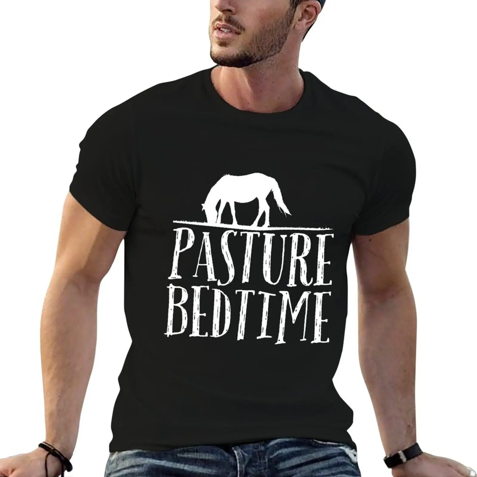 Horse Pasture Past Your Bedtime Pj Cute Funny T-Shirt graphic tee shirt for a boy graphic shirts mens workout shirts