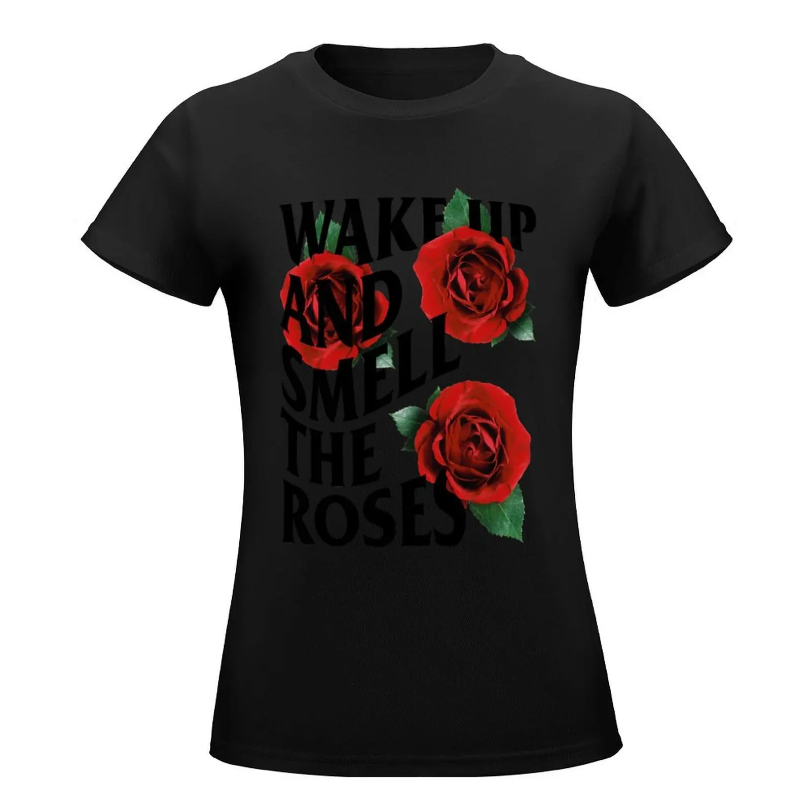 wake up and smell the roses white T-Shirt shirts graphic tees graphics tees kawaii clothes womans clothing