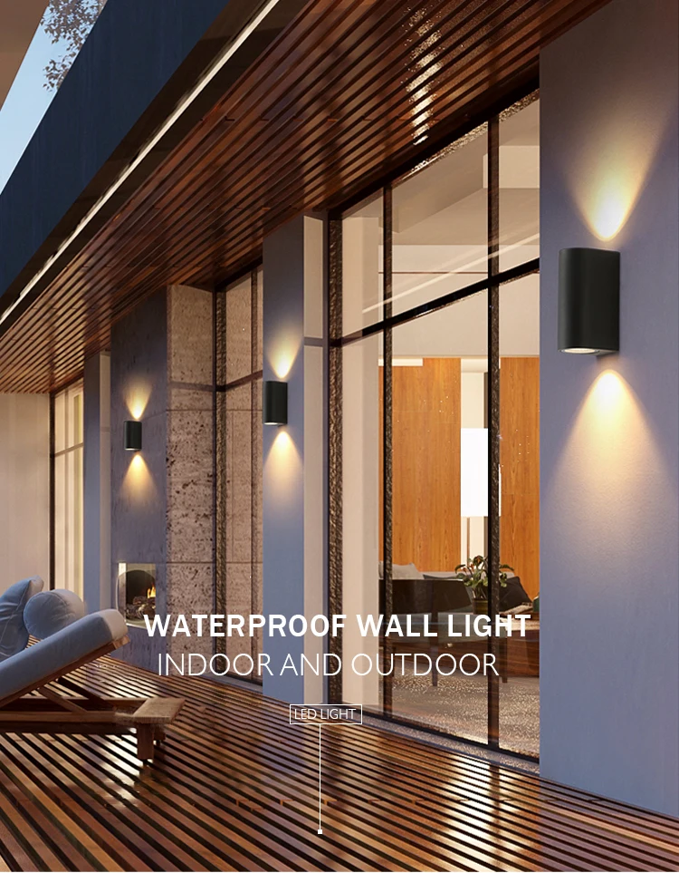 LED Wall Light Outdoor Waterproof IP65 Porch Garden Wall Lamp & Indoor Bedroom Bedside Decoration Lighting Lamp Aluminum