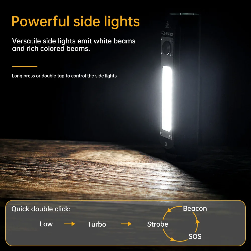 Sofirn IF23 RGB 빛 4000lm 강력한 LED 손전등 21700 5V 3A USB C 충전식 투광 조명 스포트라이트 토치 마그네틱