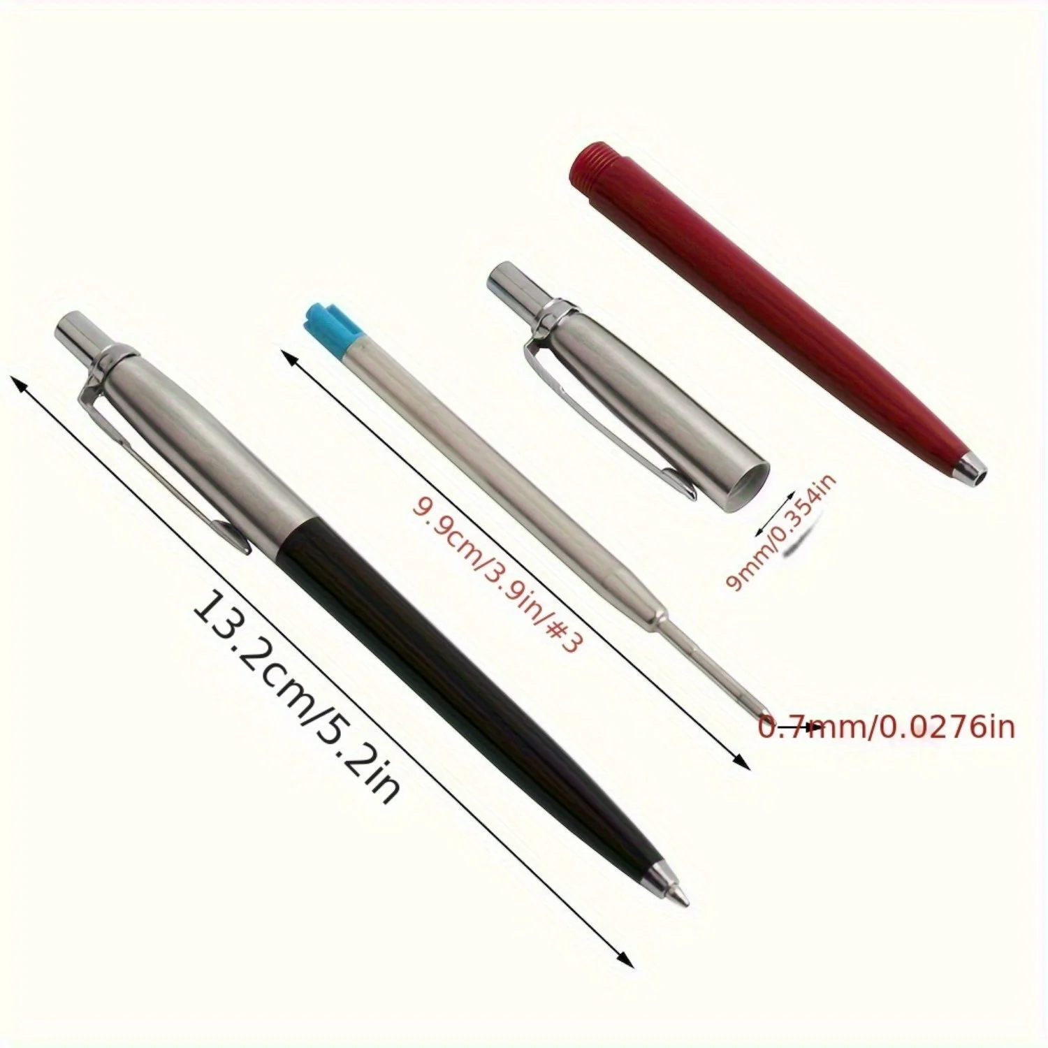 6 Stück/Set Metall-Kugelschreiber, Werbeartikel, G2-Mine, blaue Tinte, automatische Kugelschreiber, Set für Schule, Bürobedarf, Stift – Detail 2