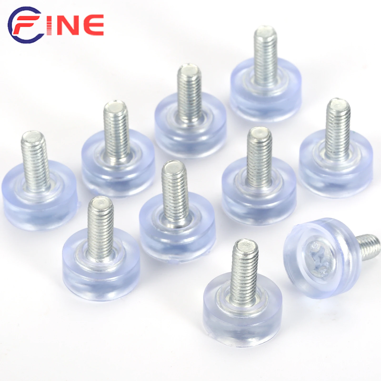 Transparent Clear Thread M6 M8 Furniture Glide Leveling Feet Adjustable Leveler Pads Furniture Levelers for Table Chair Sofa Leg