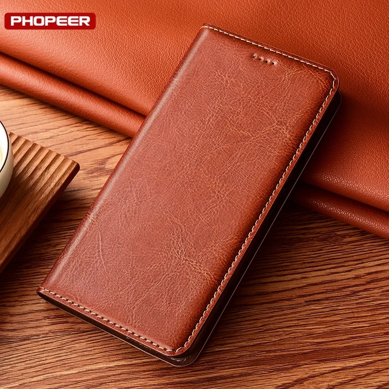 Luxury Genuine Leather Case For Xiaomi Poco M6 M2 M3 M4 M5S X3 X4 X5 X6 Pro F3 F4 F5 4G 5G GT NFC Pro Flip Wallet Phone Cover