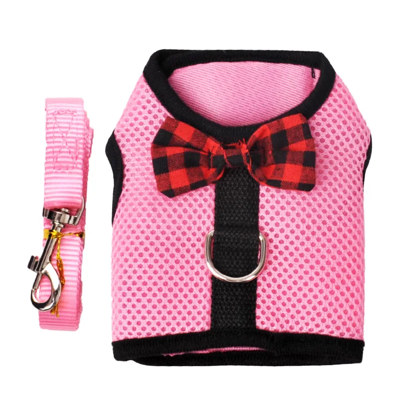 XS XXS XXXS Chihuahua Dog Harness Vest and Leash Soft Mesh Clothes for Yorkie Maltese Cat Rabbit Bunny Shih Tzu