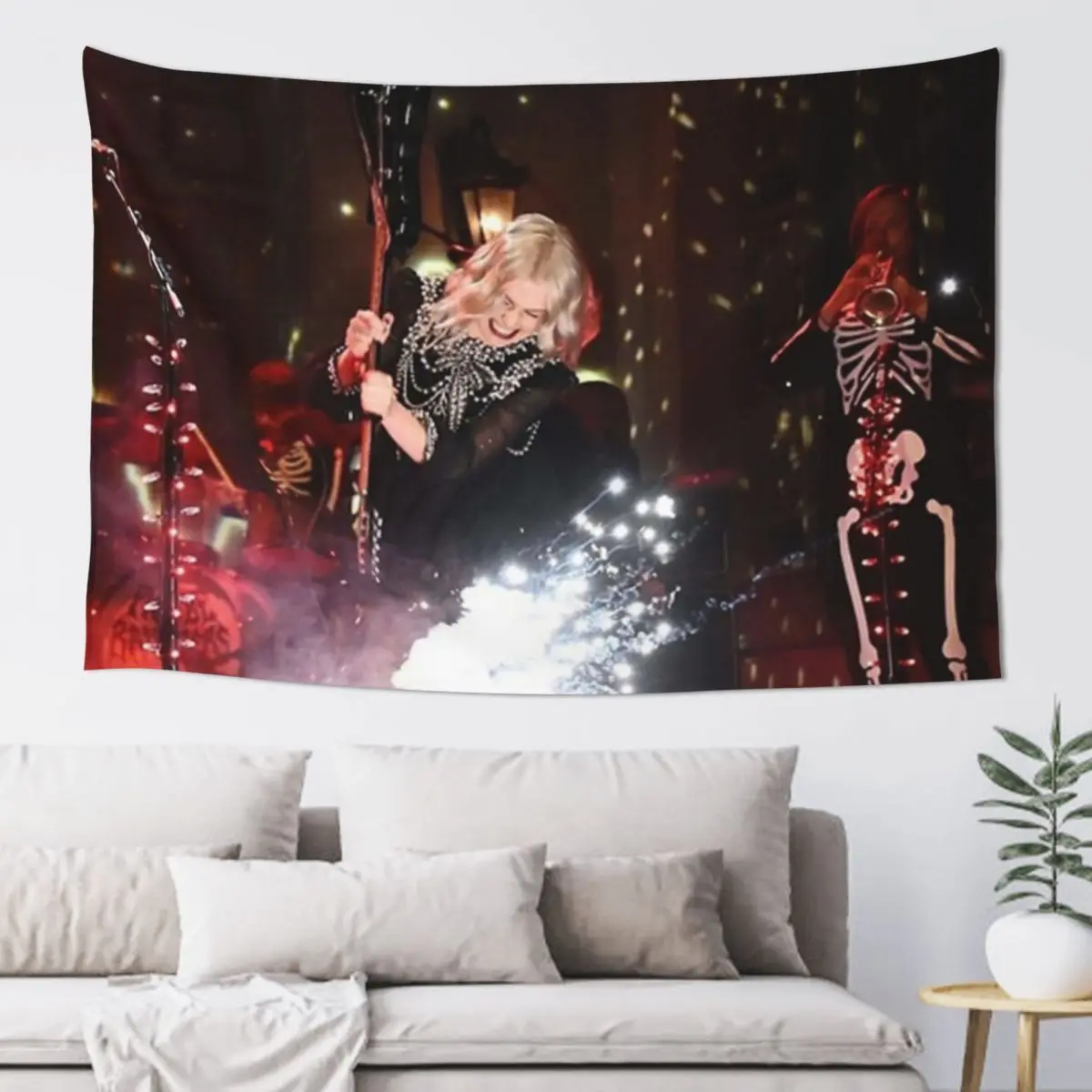 

woman playing guitar Tapestry House Decor Aesthetic Room Decorations Tapete For The Wall Tapestry