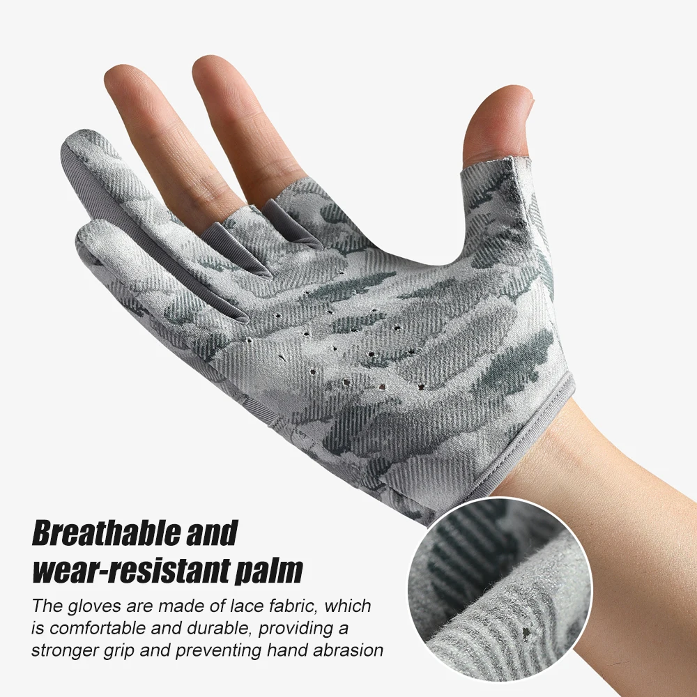 

1Pair Spandex Fingerless Fishing Gloves, Adjustable Velcro Wrist Support, Compression Wear Resistant for Anglers & Outdoor Use