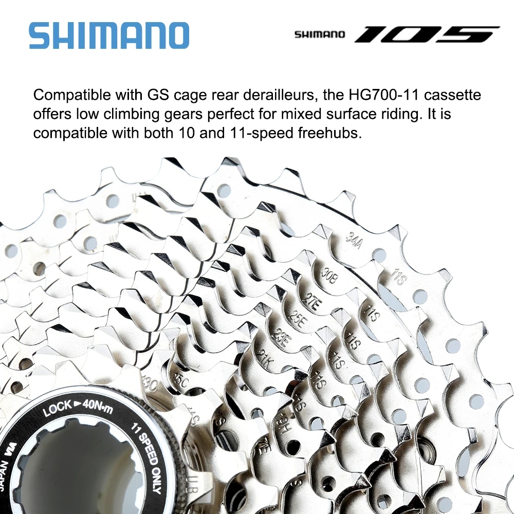 SHIMANO 105 HG700-11 Road Bike Cassette 11 Speed 11-34T Sprocket HG700 Freewheel 11S Bicycle 11V K7 HG EV for R7000 R8000