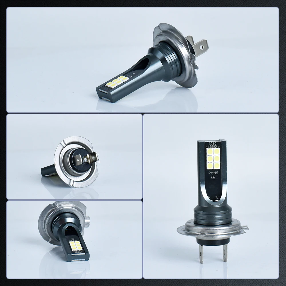 2 Stück H7 LED-Scheinwerfer Nebelscheinwerfer DRL-Birnen 6000K 3030-Chipsets 12 Chips Plug-and-Play für Auto-Scheinwerfer Nebellampen – Detail 7