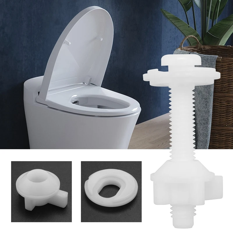 4PCS Toilet Seat Hinge Bolt Screws With Plastic Nuts And Washers Toilet Seat Replacement Parts Kit