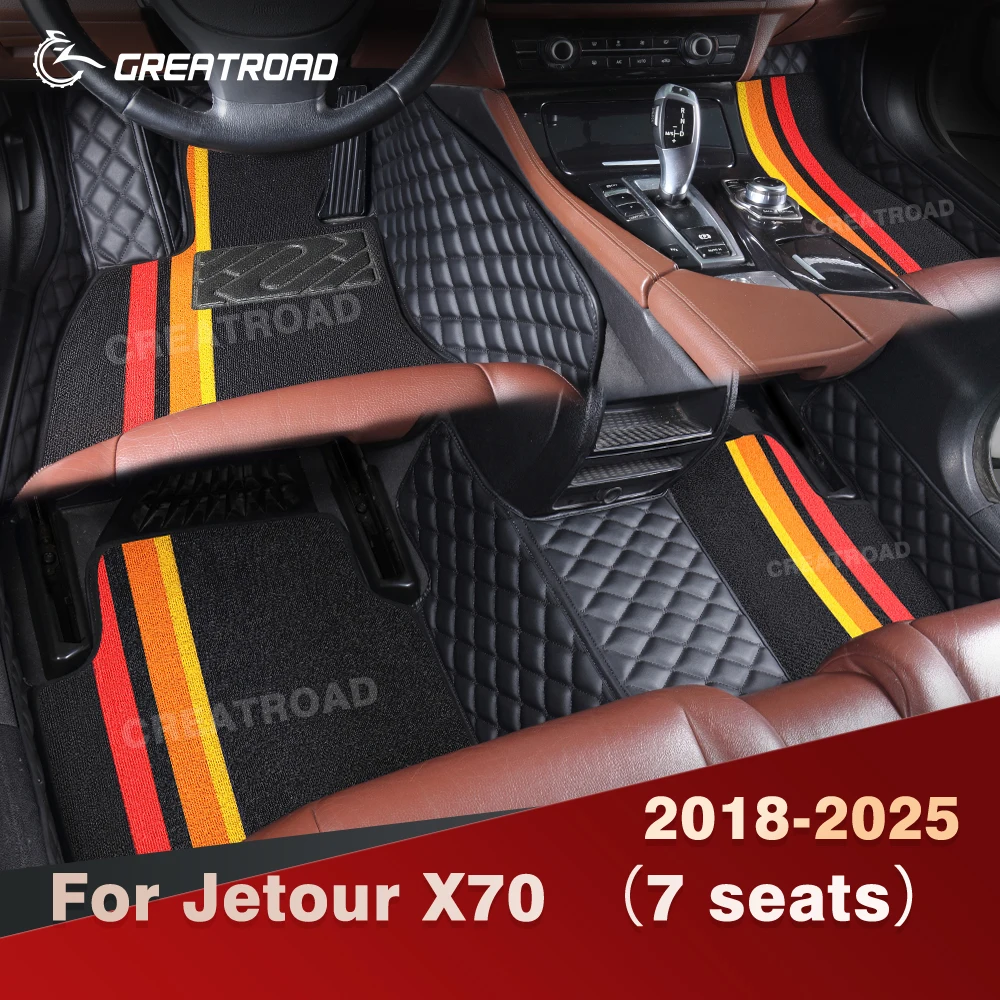 

Для Jetour X70 (7 мест) 2018-2025 двухслойные автомобильные коврики на заказ, автомобильный ковер, аксессуары для интерьера