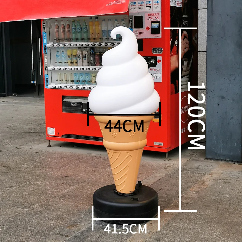 Giant Ice Cream Sculpture Model Lamp with Power Supply, Fake icecream Model, Good Quality, 120 cm