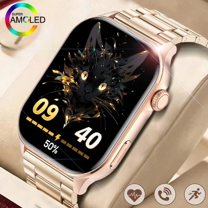 

Новые умные часы для Android iOS для женщин, 2,01 дюйма, мониторинг сердечного ритма и здоровья, Bluetooth-вызов, водонепроницаемые спортивные часы, умные часы для мужчин