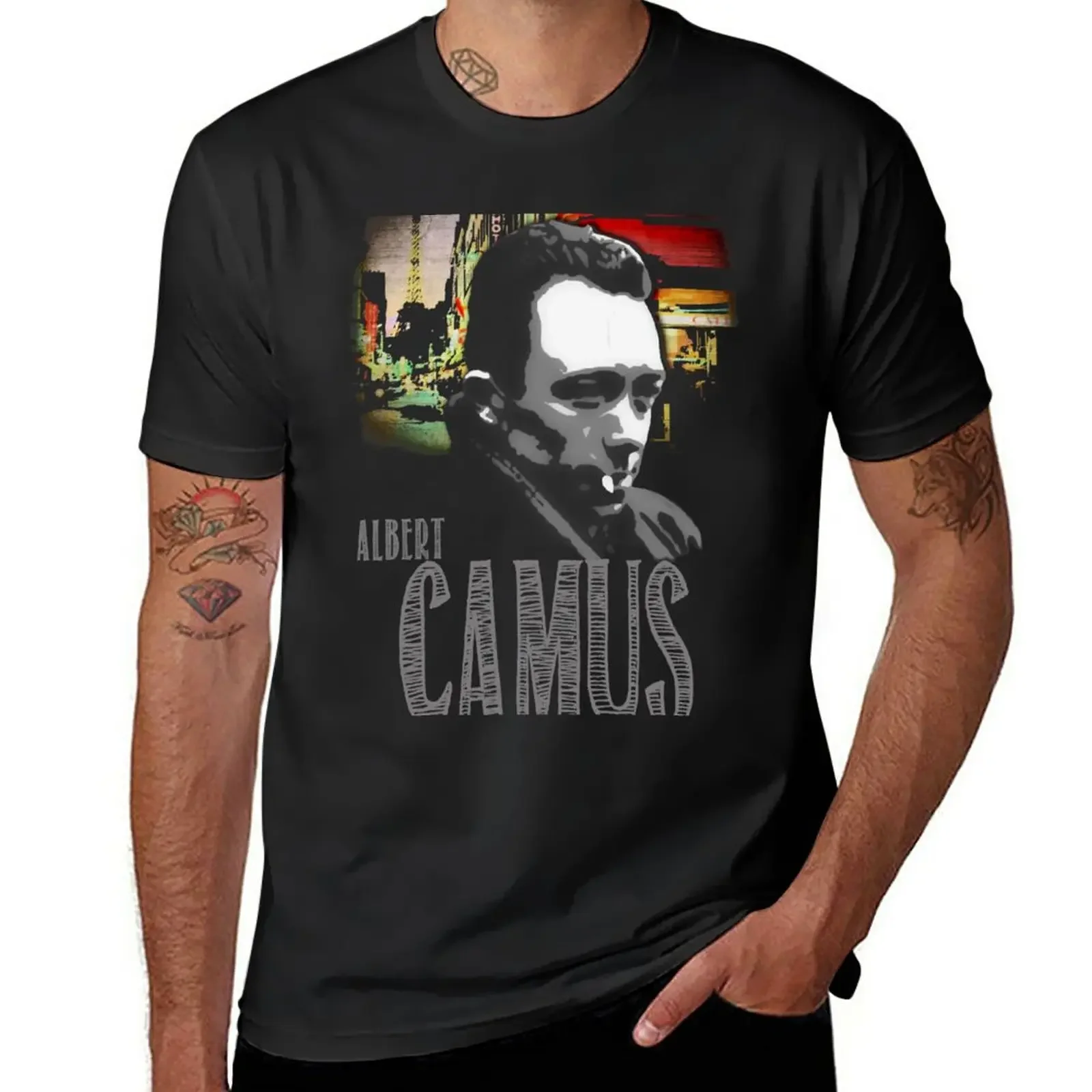 Albert Camus T-Shirt animal prinfor boys customs quick-drying plain white t shirts men