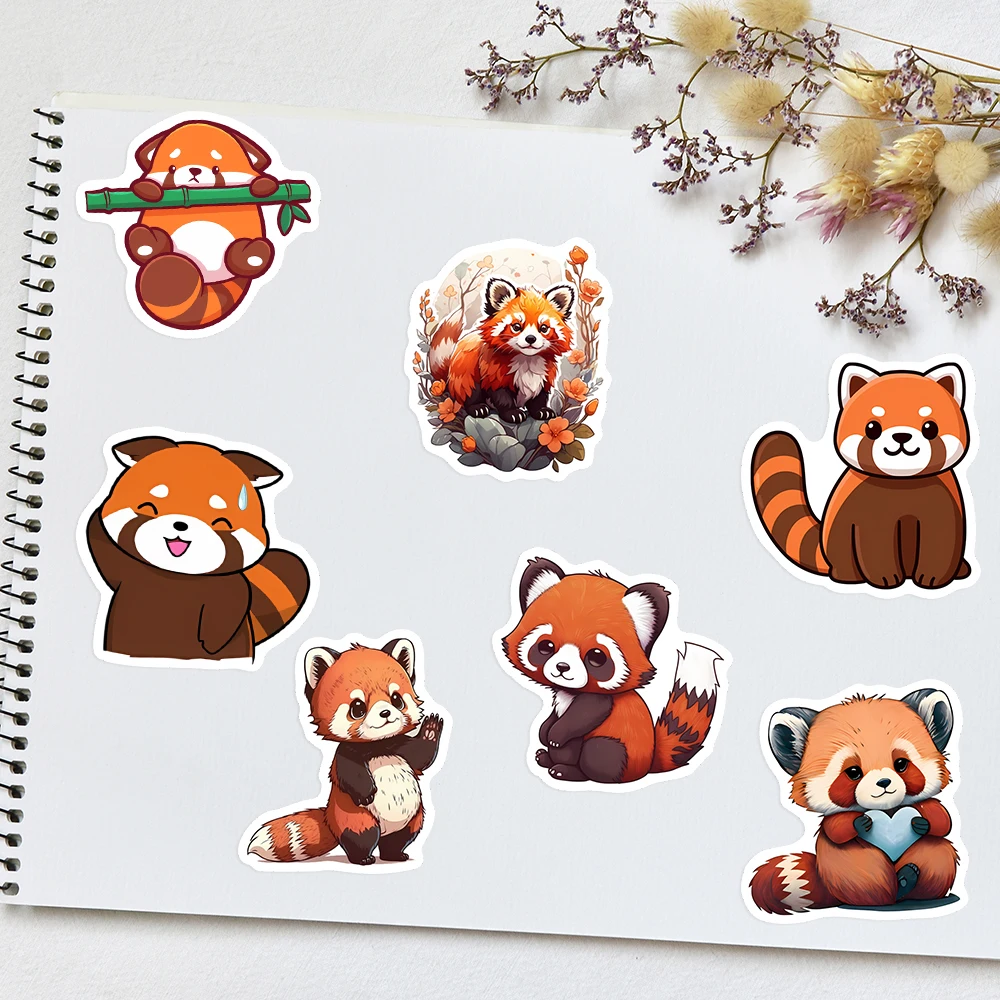 ملصقات الباندا الحمراء اللطيفة ، مجموعة القطع الفنية الجمالية ، ألعاب هدايا ذاتية الصنع ، شارات لأجهزة الكمبيوتر المحمول ، الهاتف ، زجاجات الديكور ، مقاومة للماء #4