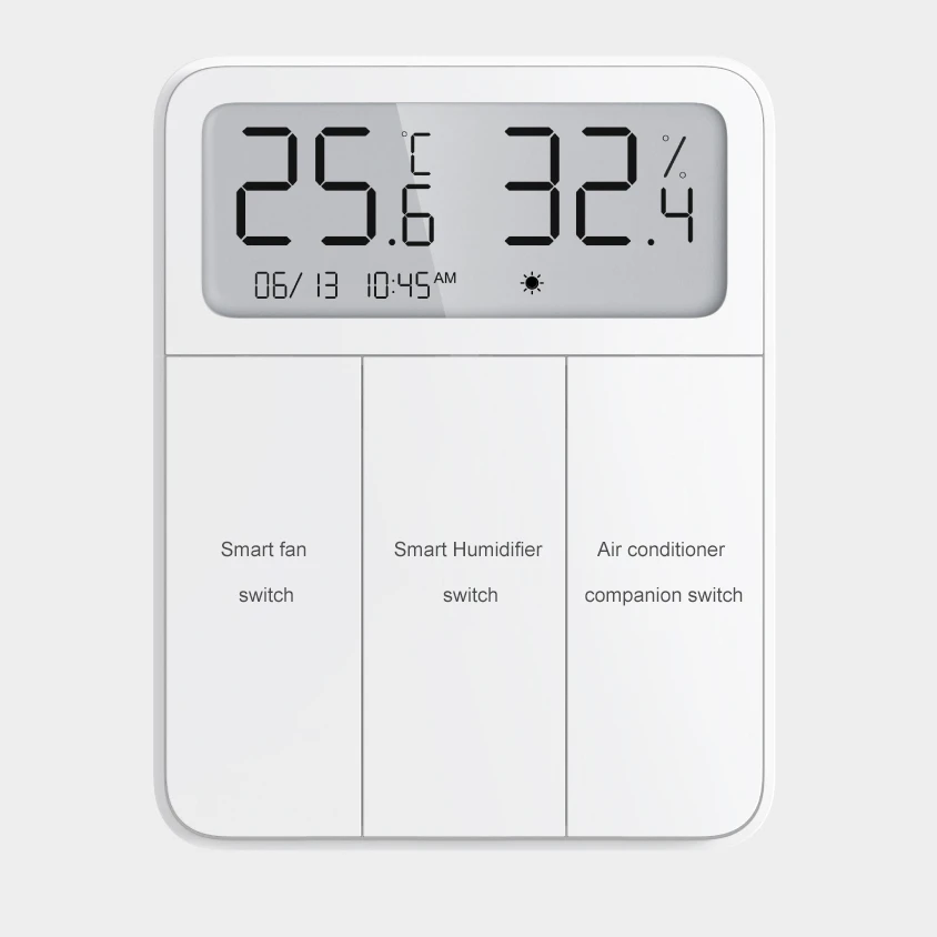 Imagem -04 - Original Mijia Inteligente Interruptor de Parede Teclas com Display Tela Temperatura e Umidade Interruptor Controle Remoto sem Fio para mi Casa App