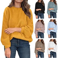 V Neck Men Women'S Fashion Sweater Long Sleeve Casual Ribbed Knit Winter Clothes Pullover Sweaters Blouse Top JerséIs Mujer