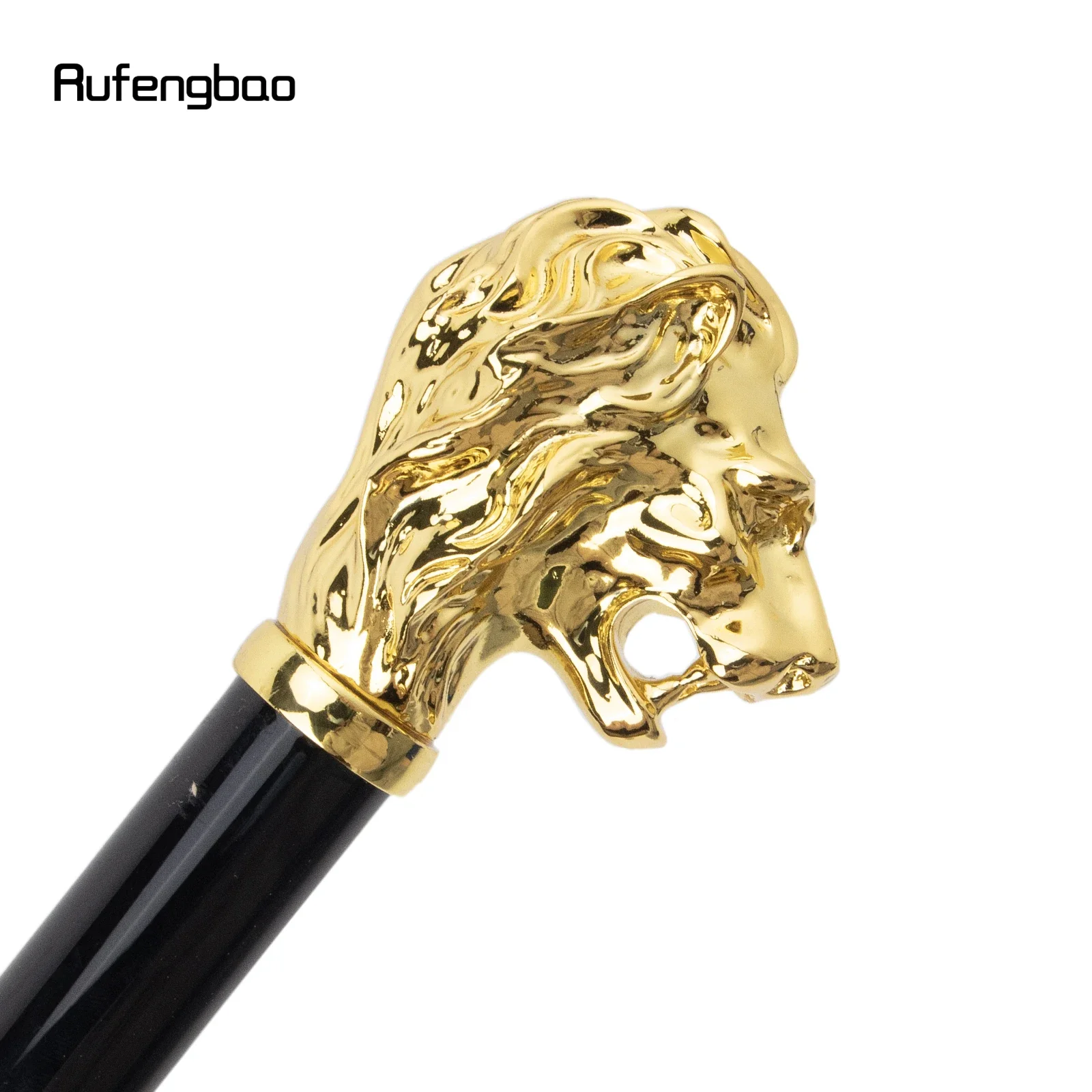 مظلة أوتوماتيكية مقاومة للرياح على شكل حيوان الأسد الذهبي، مظلة كبيرة بمقبض طويل لعصا المشي في الأيام المشمسة والممطرة