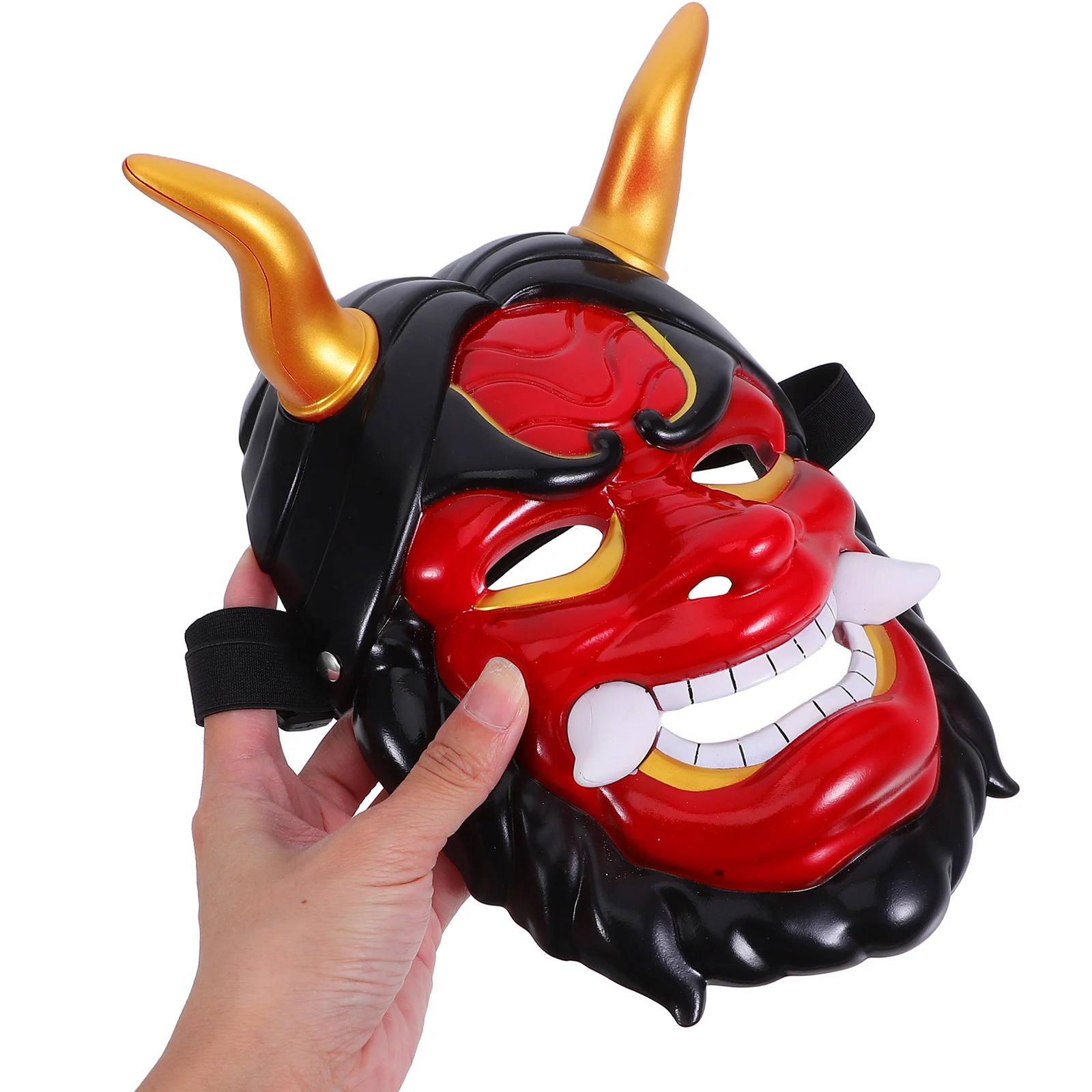

Japanese Demon With Horns Full Face Cosplay Halloween Carnival Masquerade Party Costume Accessories For Adults Lightweight