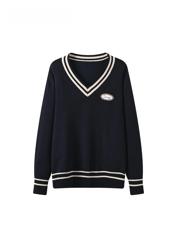 

CaraCLUB: Модный женский вязаный свитер большого размера с длинными рукавами в студенческом стиле, зимний топ, стройнящий трендовый верхний слой одежды