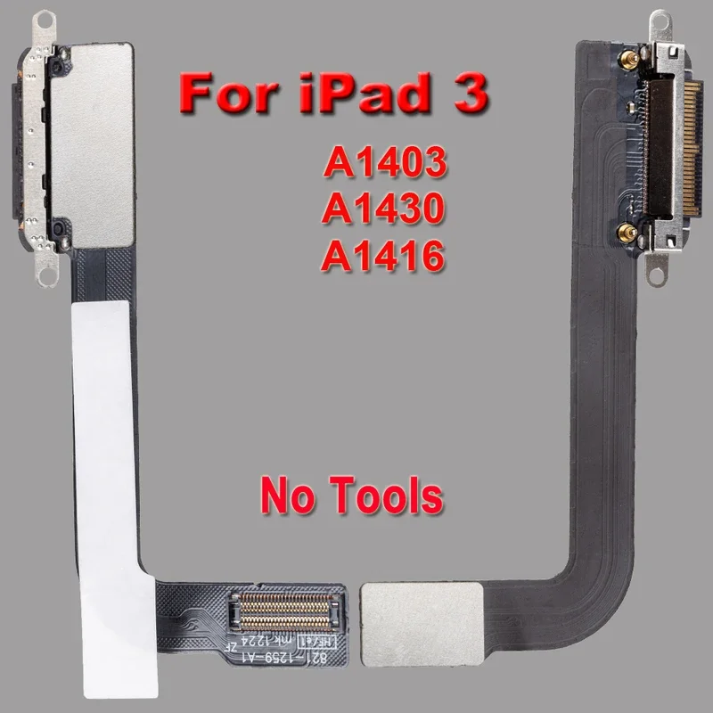 IPad 3 a1416 a1430 a1403用の完全なネジ付きUSB充電器,プラグ,ソケットコネクタ,データ充電ポート,ツール付き