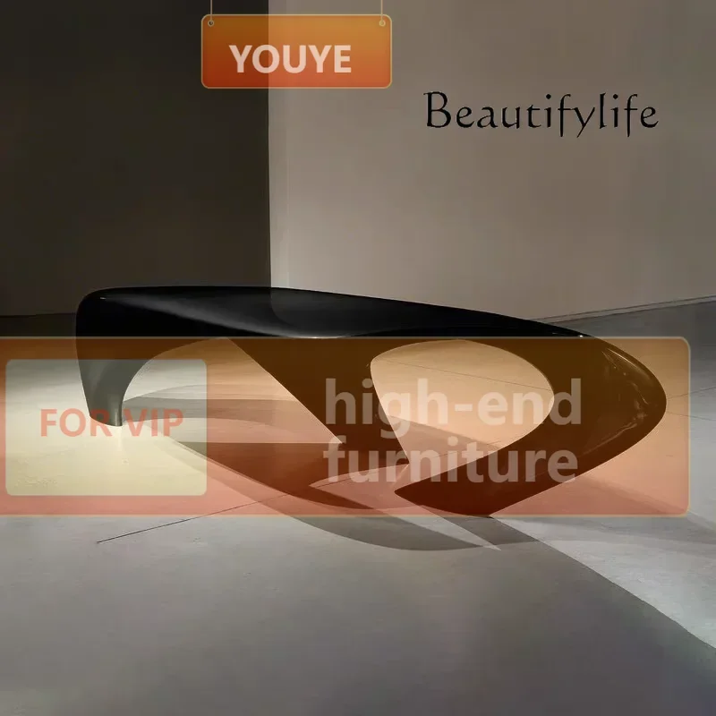 WER M FRP Moon Coffee Table Resting Area Special-shaped Landscape Moon Coffee Table Living Room Creative Art Modeling