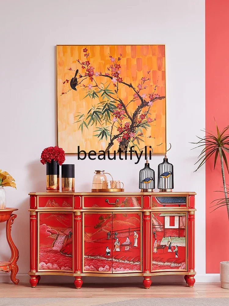 

Шкаф для украшения дома, французский двор, ручная роспись, золото, прихожая, боковой шкаф