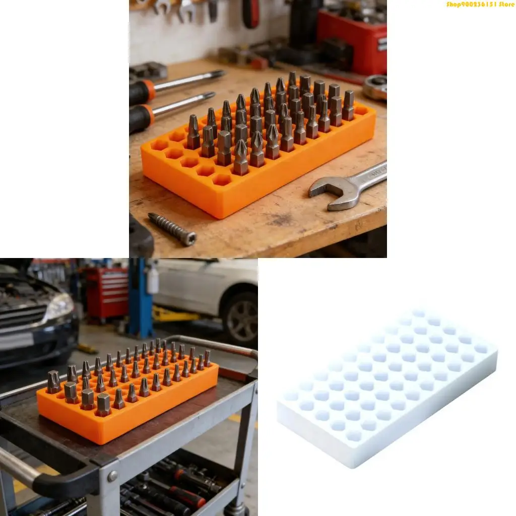 Lightweight 6.35mm Hexagonal Bit Holder Case Keeps 50Pieces Bit Neatly Organized G92C