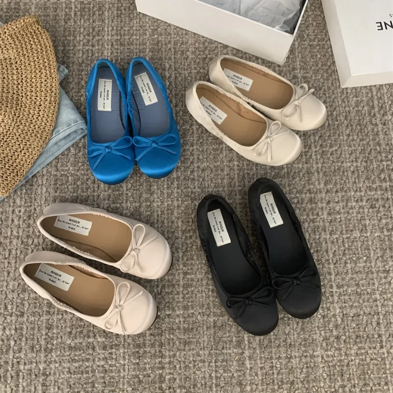 靴女性-2025-女性の靴スリッポン本革スニーカーバレエフラットラウンドトゥ浅い口-modis-オールマッチ新しいドレス