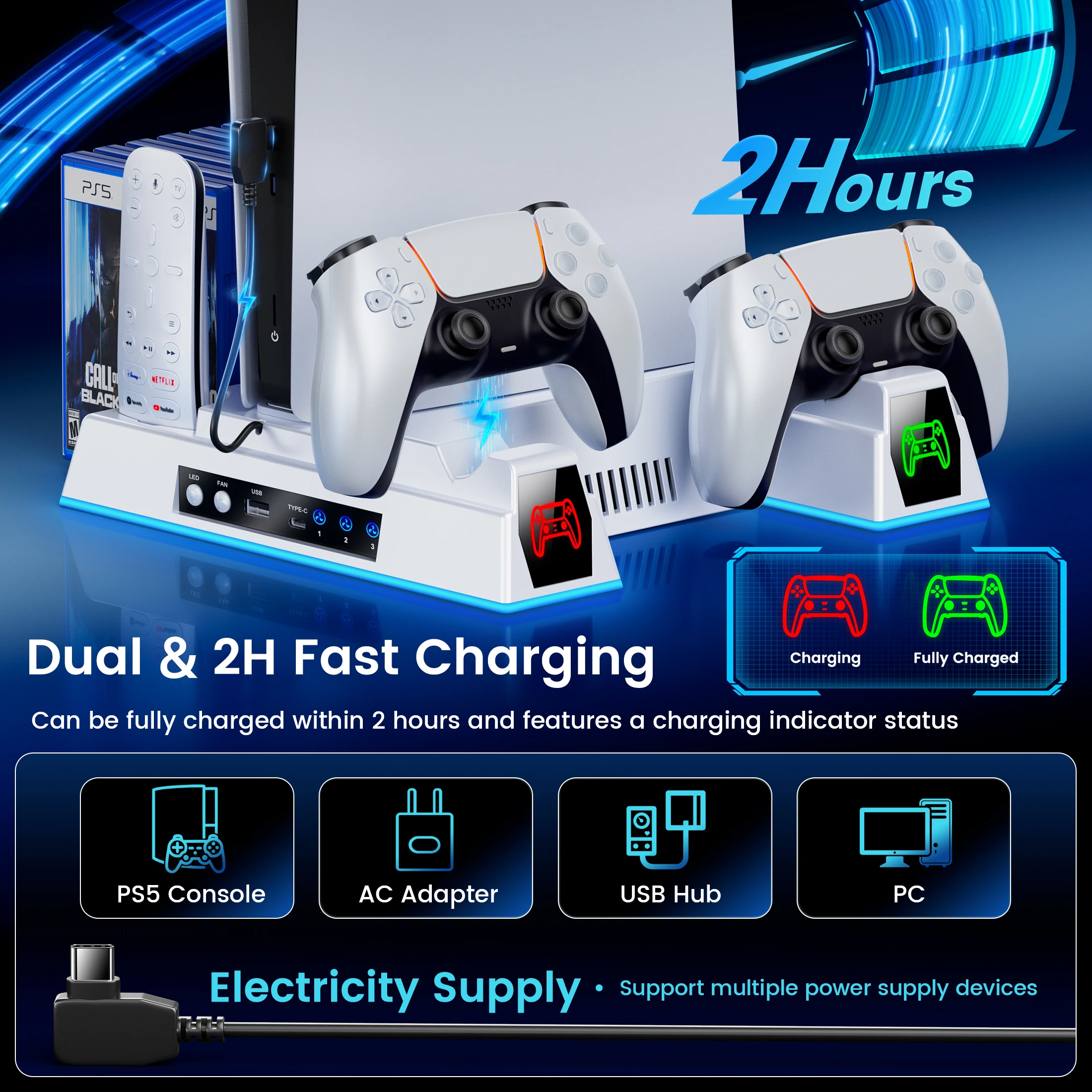 Thumbnail 3 - #11 Trending PS5 Vertical Stand With Fan Right Now