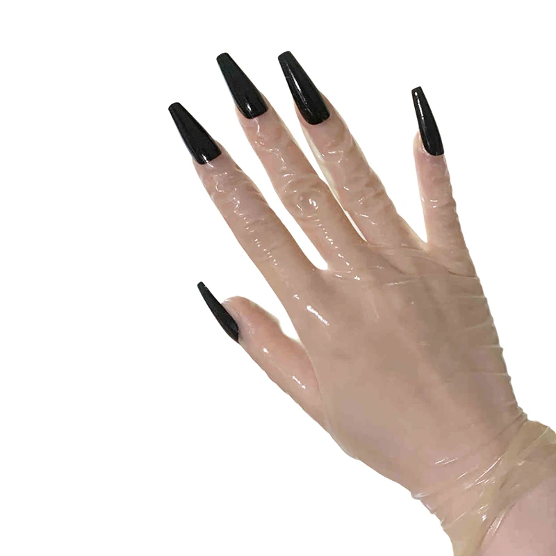 Ultra-Thin Oil Shiny Glossy Latex Glove High Elastic Transparent Latex Gloves Kigurumi Cosplay With Long Nails Manicure Gloves - view 5
