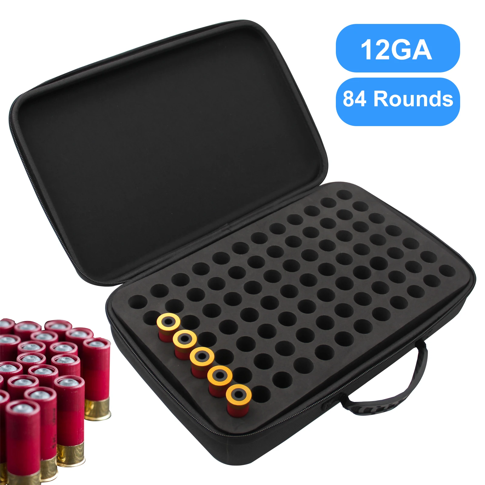 84 Rounds 12GA Shotgun Shell Holder Bullet Ammo Storage Box Cartridge Case Portable Shooting Accessories