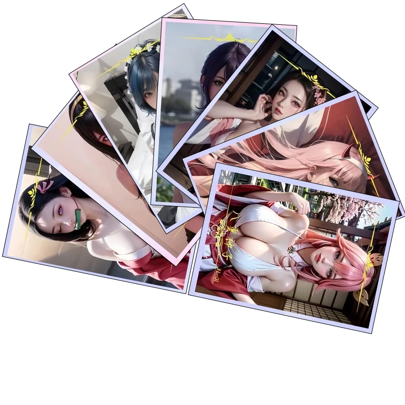 Goddess Story Xl Series Yae Miko Power Rem Zero Two Anime Characters Bronzing Collection Flash Card Cartoon Toys Christmas Gift