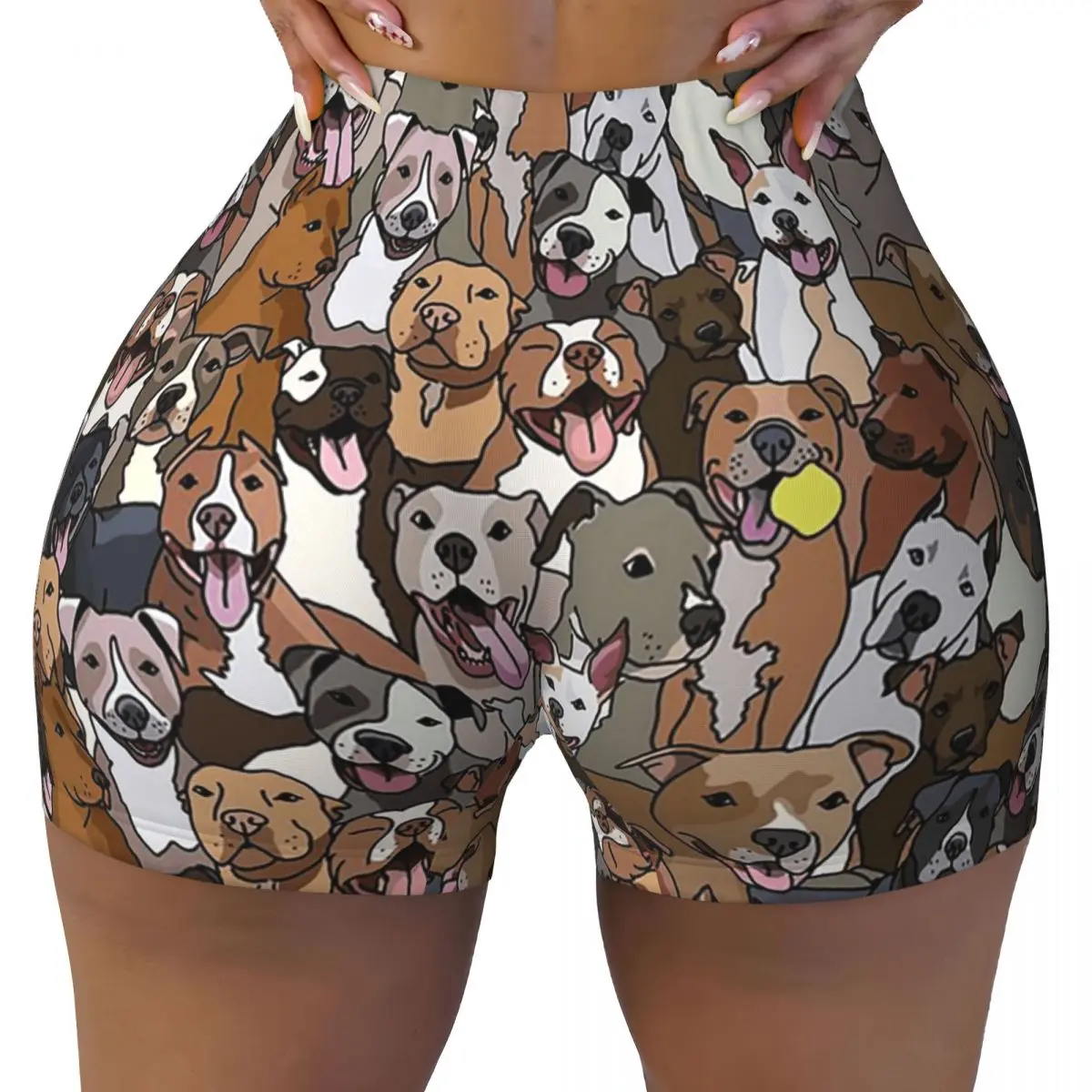 Personalizado Pitbull Dog Padrão Todos os Mutts Yoga Shorts Mulheres Ginásio Treino Correndo Atlético Voleibol Biker Shorts