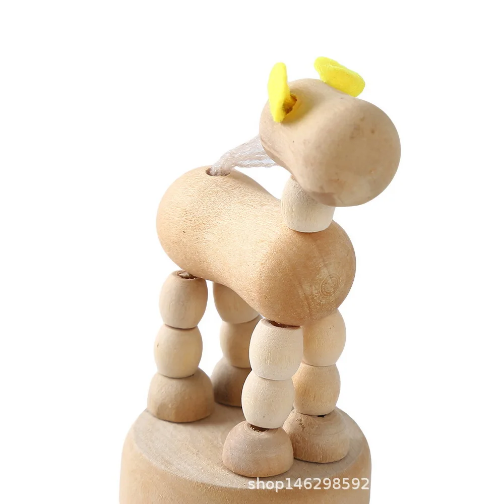 Wooden Carved Animal Ornaments Christmas & Universal Home Desktop Small Creative Mini DIY Bedroom Decoration