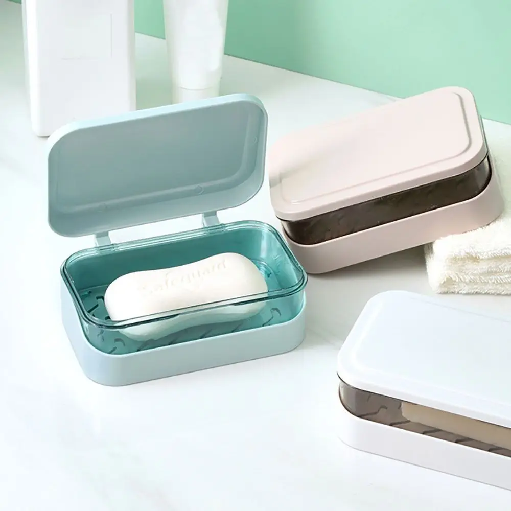 Storage Bathroom Storage Flap Soap Box Large Soap Dish Home Container Dormitory Soap Box Soap Holder Plastic Soap Case