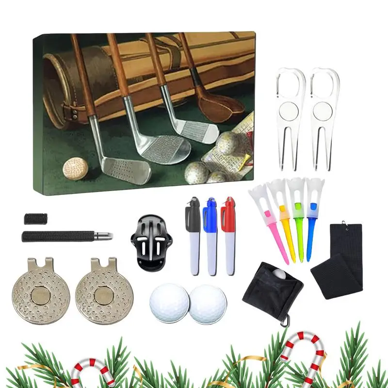 Advent Calendars for Golfers Christmas Countdown Calendars Portable Golf Tool Kits for Golf Enthusiast Beginner Lover