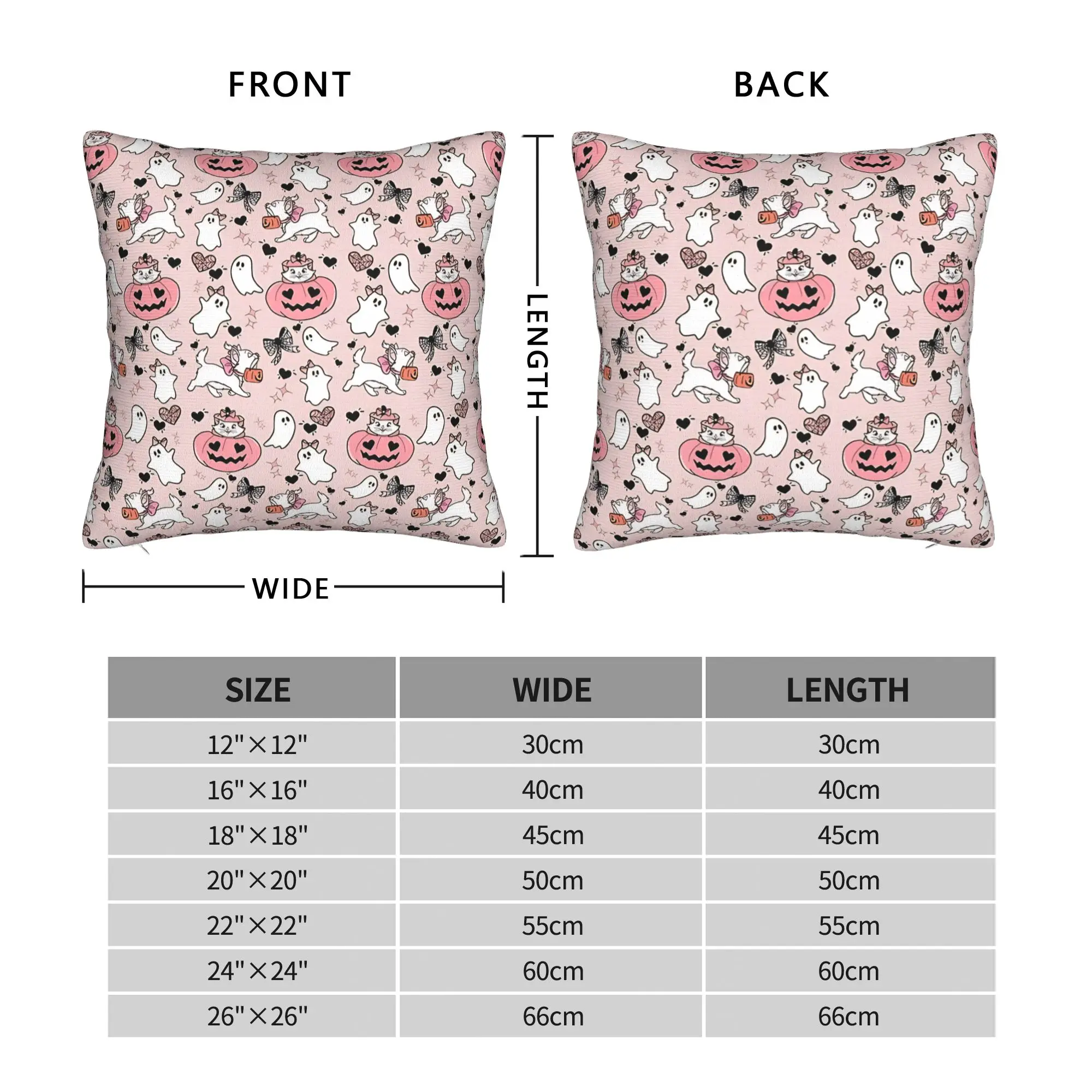 Trick or Treat with Marie   Pillowcase Polyester Cushion Cover Pink Coquette Ghost Throw Pillow Case Cover Bed Square 40*40cm