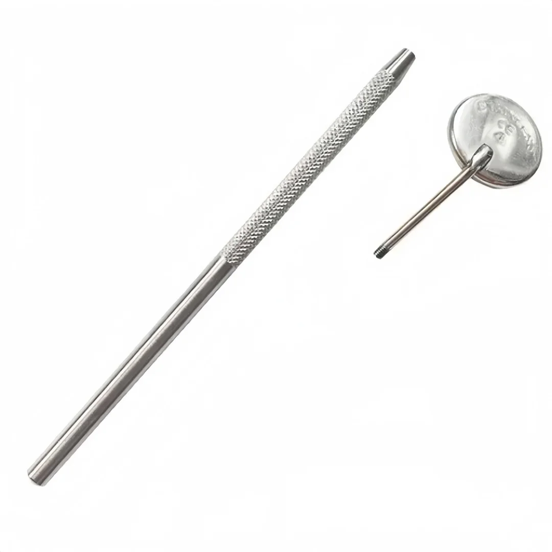 10 قطعة من الفولاذ المقاوم للصدأ مقبض مرآة الأسنان فحص الأسنان مقبض مرآة مقبض واحد بدون عدسة مقبض قابل للفصل أداة طب الأسنان