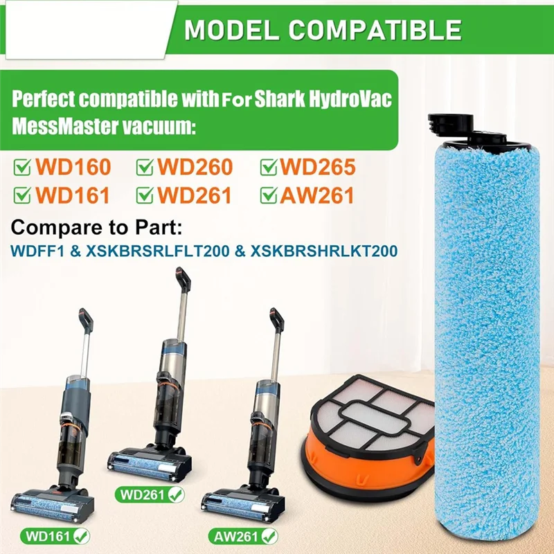 A74G-WD161 فرشاة الأسطوانة واستبدال الفلتر لسمك القرش WD160 WD161 WD260 WD261 WD265 AW261 مرفق فراغ